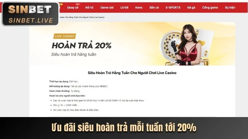 Hoàn trả thể thao hàng tuần 39go99